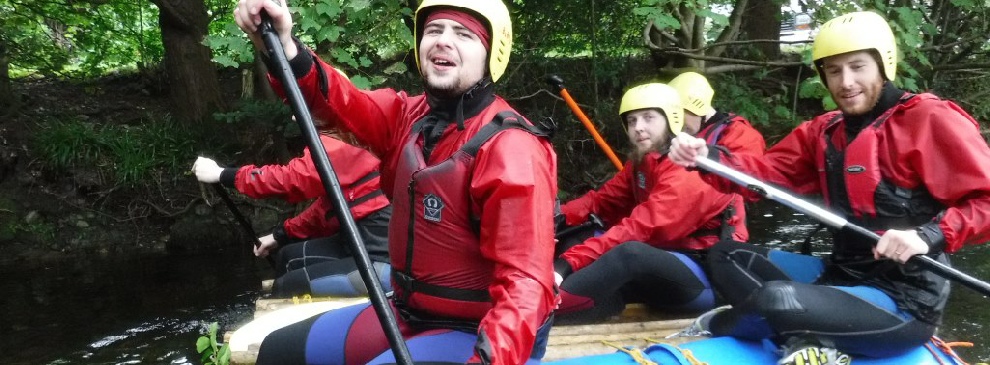 Raft building Consitn water little river journey
